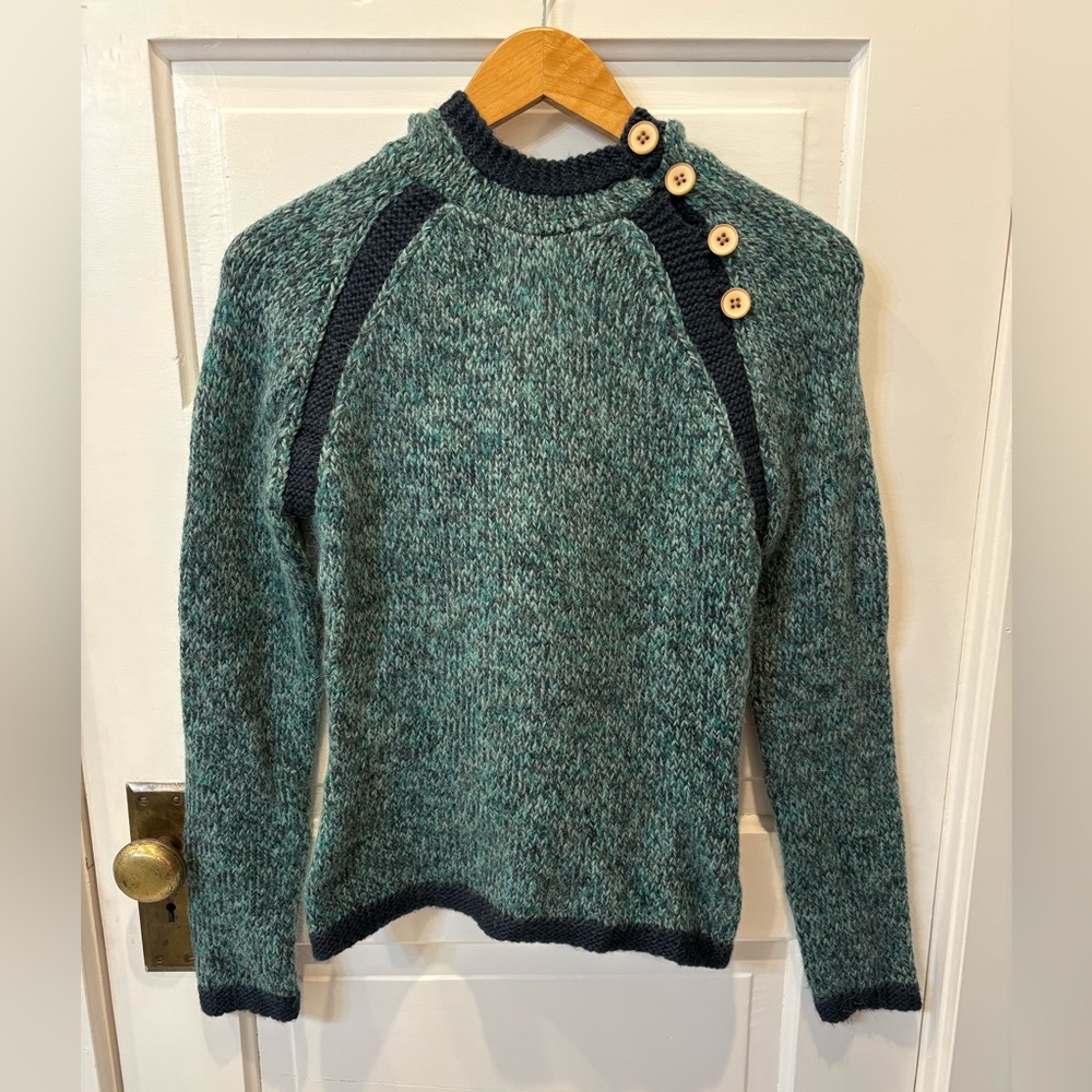 REI Women's Green Sweater with Button Detail